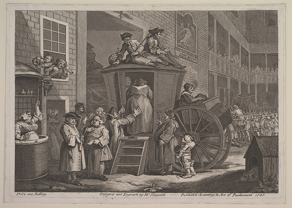 Stage coach setting off from a country inn by William Hogarth (1697-1764)